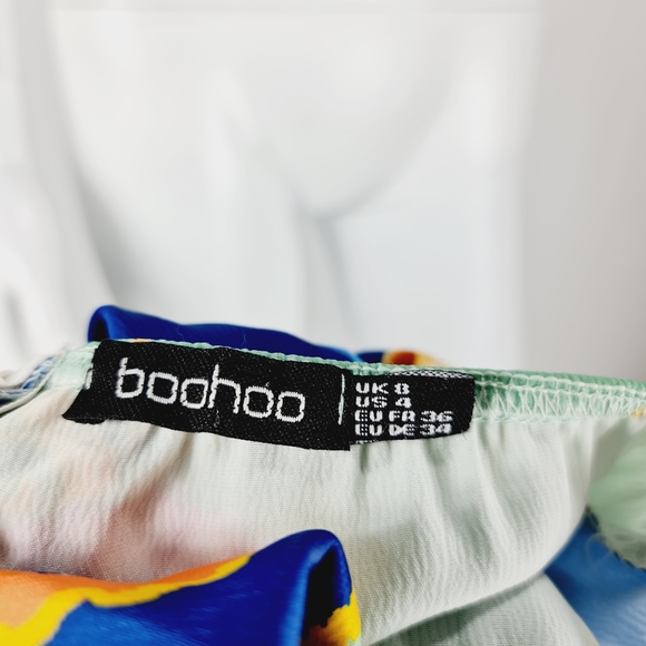 Boohoo Multicolour Pattern Sleeveless Dress UK 8 Stretch - Picture 4 of 5